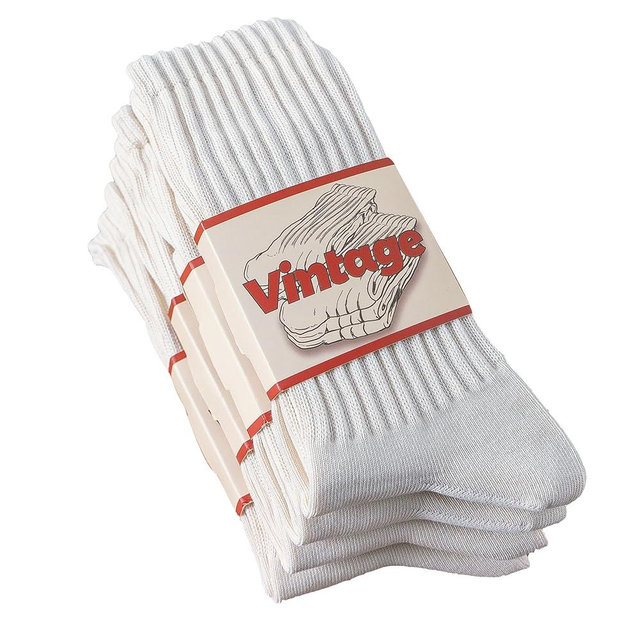 DAUCO 4 Pairs Natural 98% Cotton Crew Socks - Seamless, Breathable, Cozy Fall & Winter Socks for Women & Men