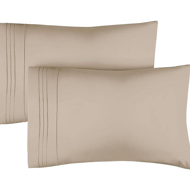 Queen Pillow Cases Set of 2 - Soft, Hotel Quality Pillowcase Covers - Comfy, Luxury Bedding for Women, Men, Kids & Teens - Machine Washable Pillow Protectors - 2 Piece - Queen Size Wheat Pillow Cover