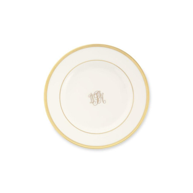 Pickard Signature Monogram Bread and Butter Plate, Gold