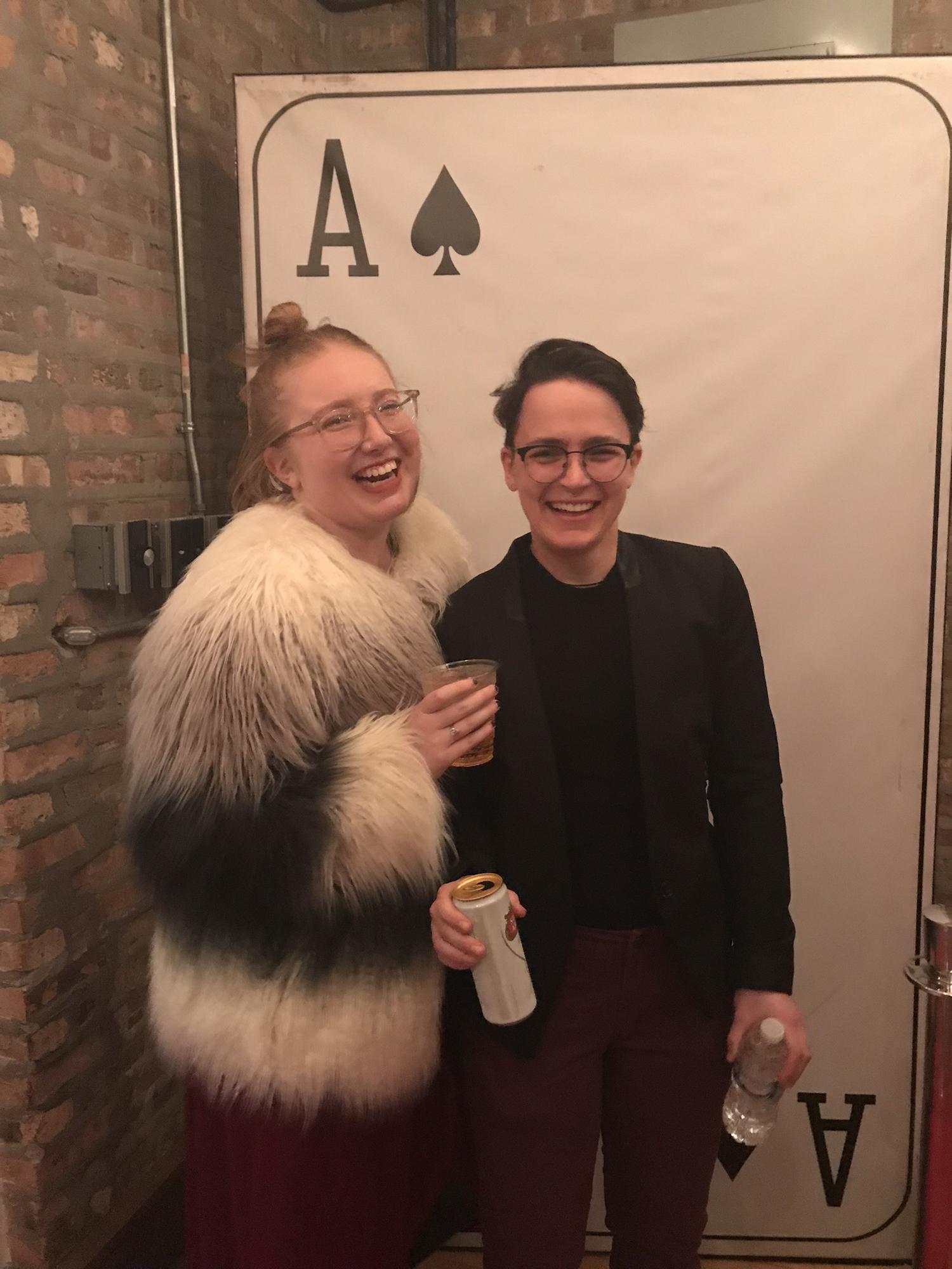 At a Vegas-themed New Year's Eve party where neither of us knew how to play poker but we looked great!