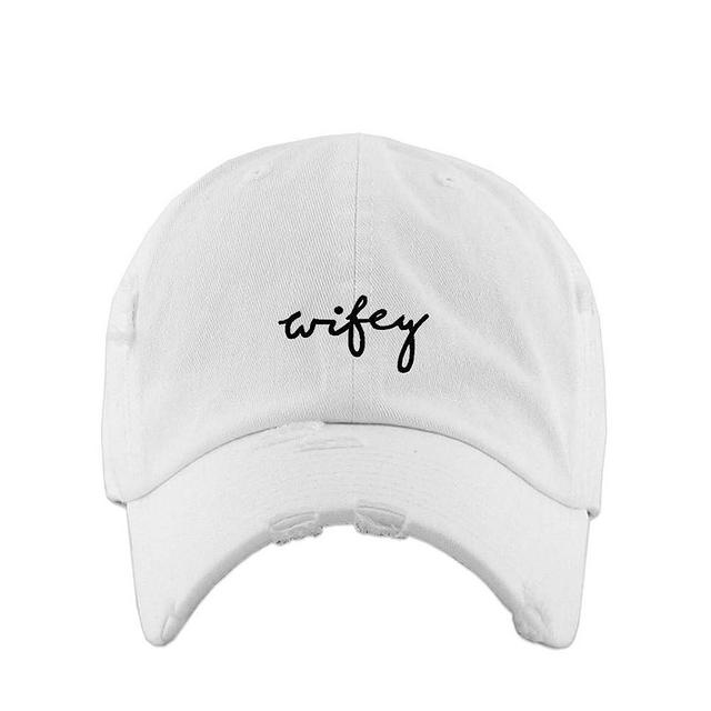 Wifey Vintage Baseball Cap Embroidered Cotton Adjustable Distressed Dad Hat