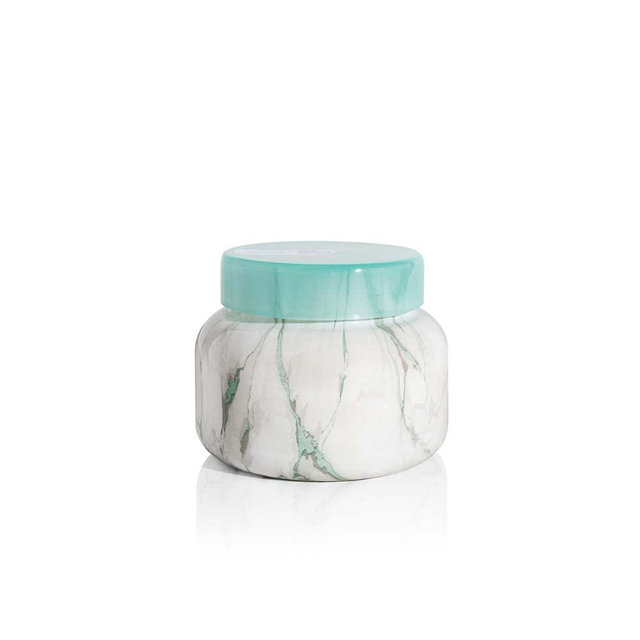 Capri Blue Coconut Santal Candle - Modern Marble Signature Jar - Glass Candle Holder with Glass Lid - Luxury Aromatherapy Candle - 19 Oz