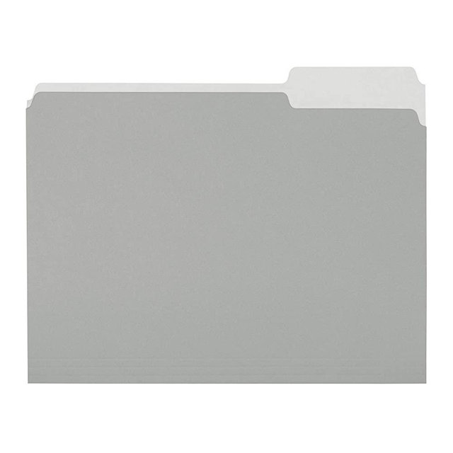 Amazon Basics File Folders, Letter Size, 1/3 Cut Tab, Gray, 36-Pack