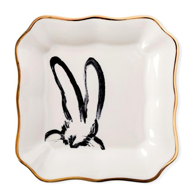 Portrait Plate with Golden Rim - White