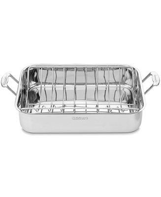 Chef's Classic Stainless Steel 16" Roaster with Roasting Rack