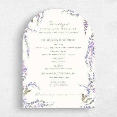 Purple Arch Wedding Program - Riga