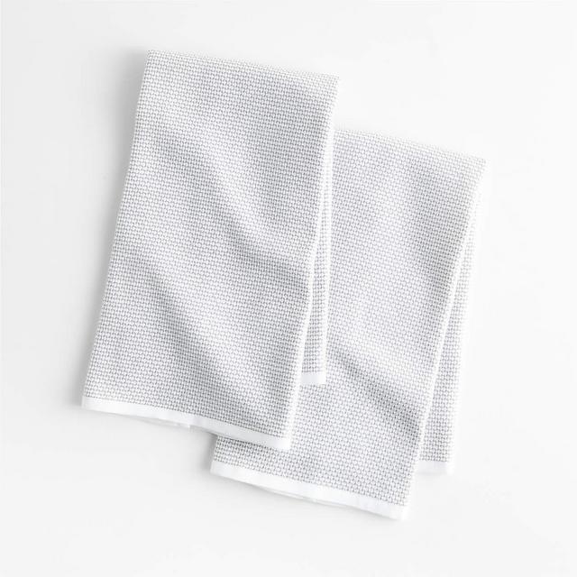 Clovis Black Edge Cotton Tea Kitchen Dish Towels, Set of 2 +