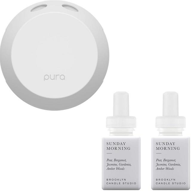 Pura 4 Smart Fragrance Bundle - Pura V4 Diffuser with Brooklyn Candle StudioFragrances - Wi-Fi Smart Device for Personalized Home Scenting Experience - Dual Scent Capability - Includes Sunday Morning
