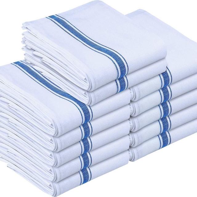 Utopia Towels 12- Pack White 100% Cotton Kitchen Towels 15 x 25 inches, Dish Towels, Bar Towels & Tea Towels