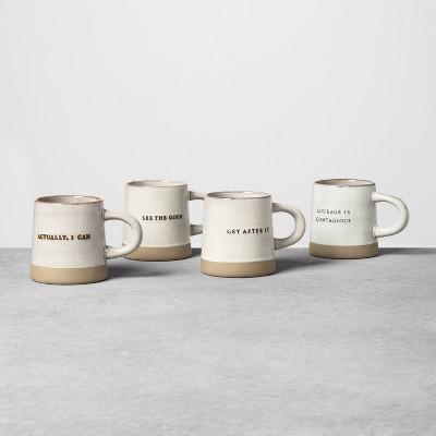 4pk Stoneware Phrase Mugs - Hearth & Hand™ with Magnolia