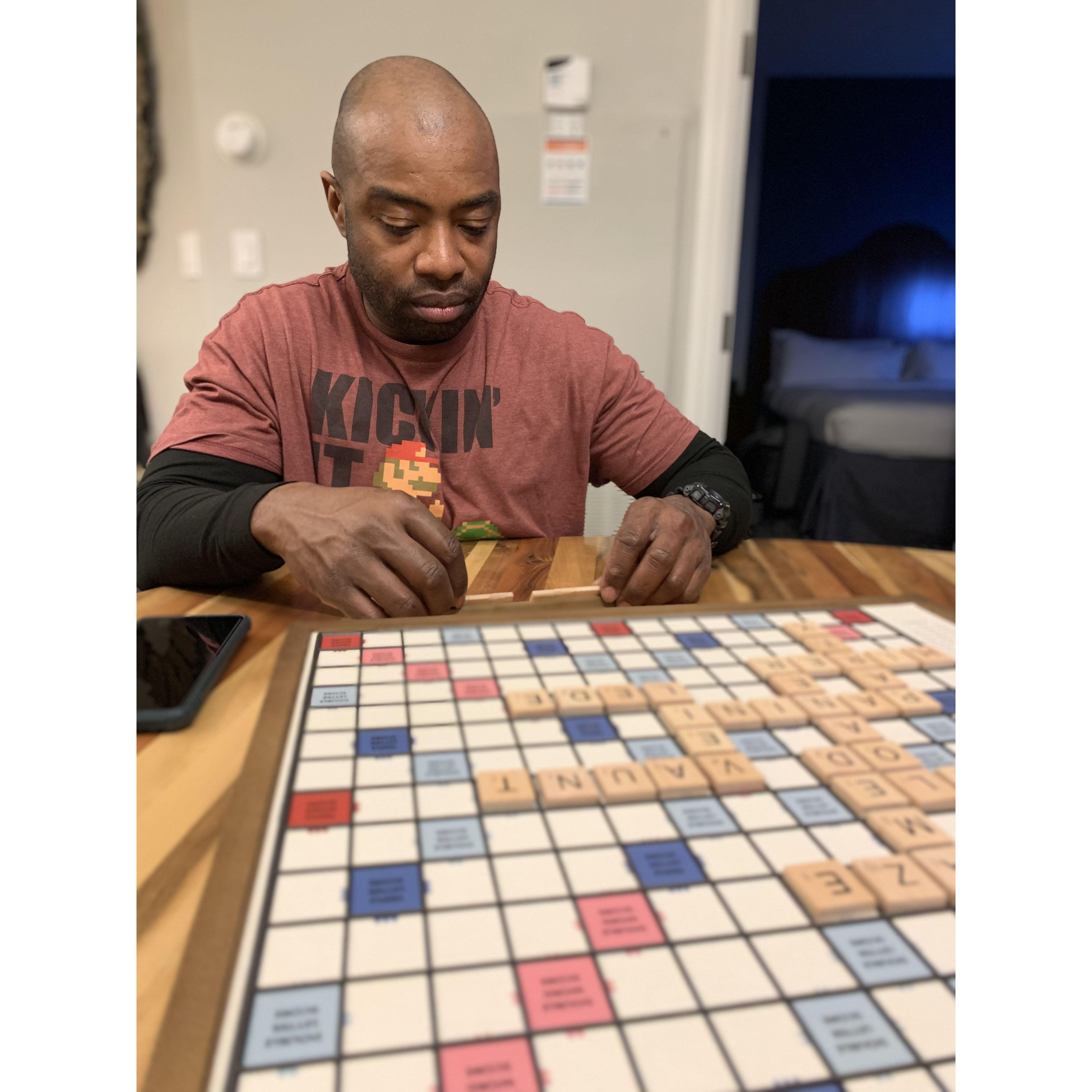 We love playing Words With Friends and Scrabble.