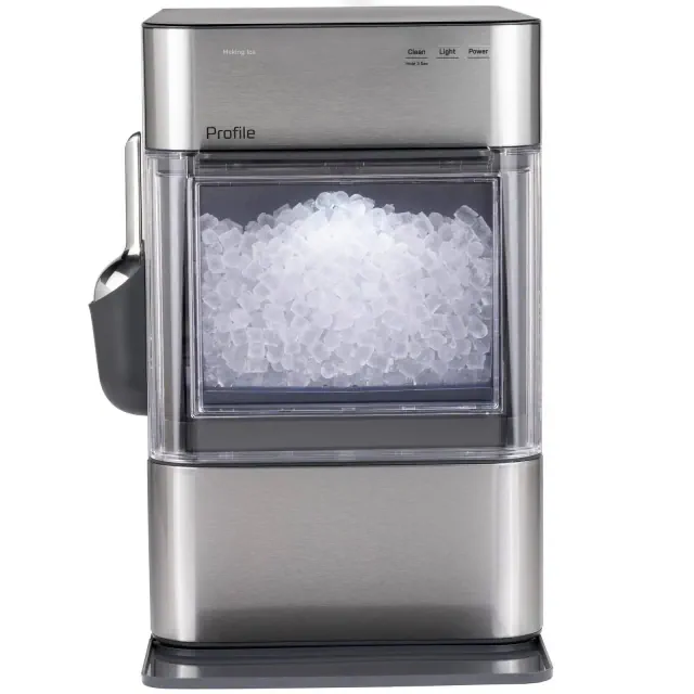 GE Appliances Opal 2.0 Ultra Nugget Ice Maker with Scale Inhibiting Filter Stainless Steel