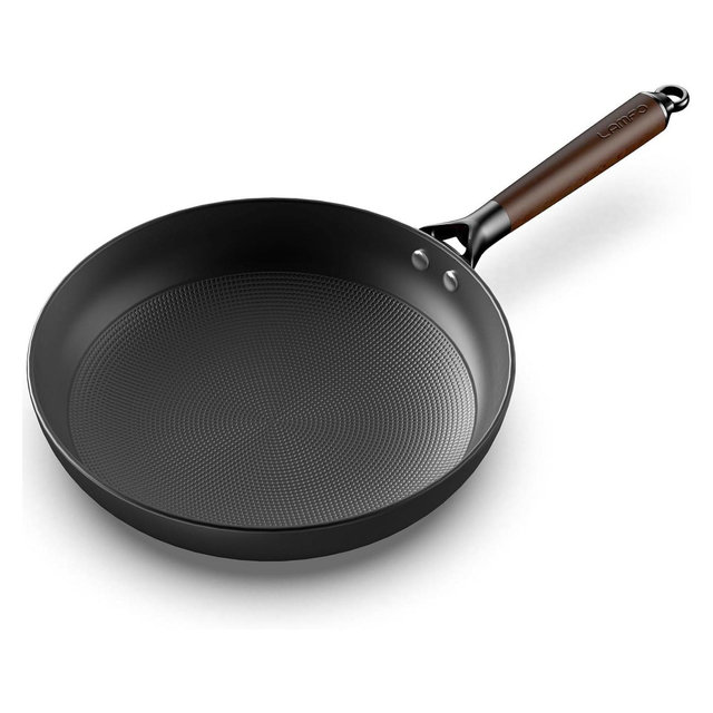 LAMFO Professional Nonstick Frying pan, 10 Inch Cast Iron Skillet with Ergonomic Handle, Frying eggs pan,Dishwasher Safe, Free PFOA&PFAS, Even heat