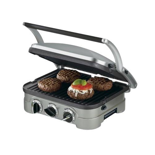 Cuisinart 5-IN-1 Stainless Steel Griddler, Panini Press, Sandwich Maker & More, GR-4NNAS