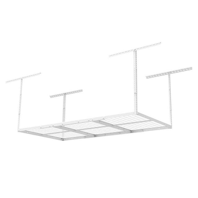 FLEXIMOUNTS 4x6 Overhead Garage Storage Adjustable Ceiling Storage Rack, 72" Length x 36" Width x 40" Height (1-pack-white-4x6 ft)