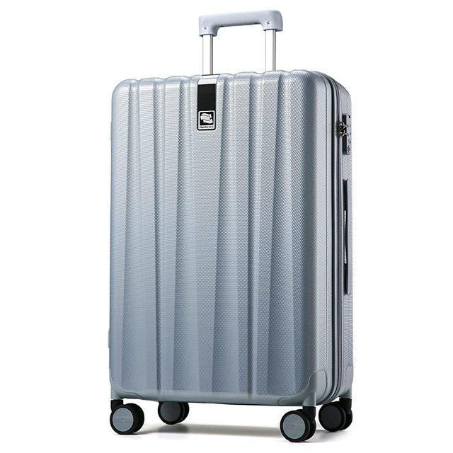 Hanke Upgrade Luggage Suitcases With Spinner Wheels Lightweight PC hardside Rolling Suitcase With TSA Lock,Checked-Large 29-Inch(Gray)