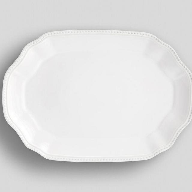 Leila Oval Serving Platter - White