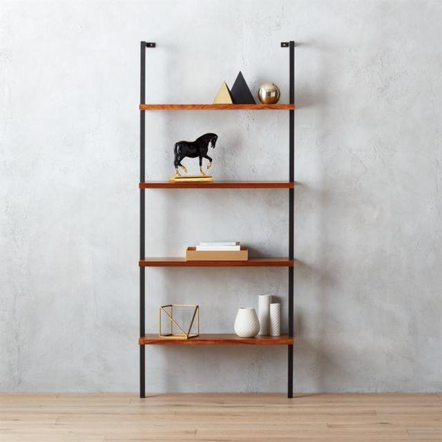 helix 70" acacia bookcase