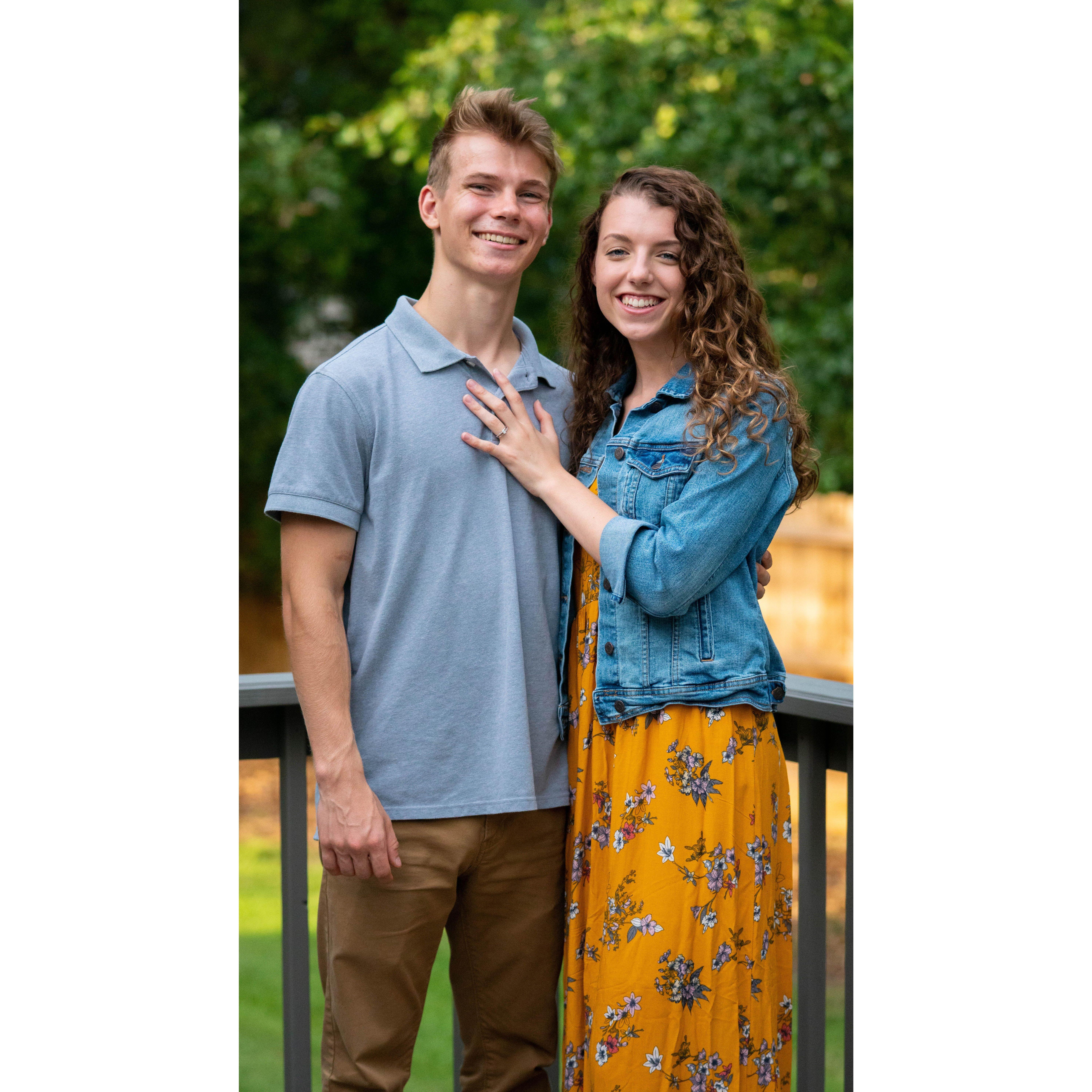 This was before we went out to eat to celebrate our engagement!