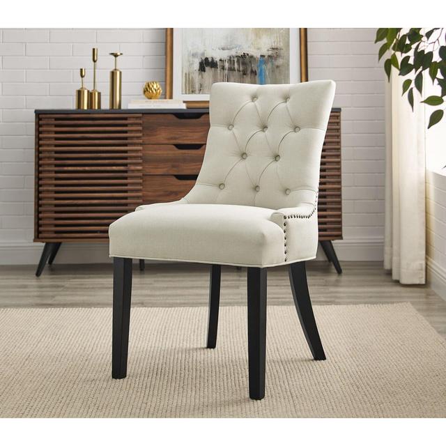 Tufted Linen Upholstered Side Chair