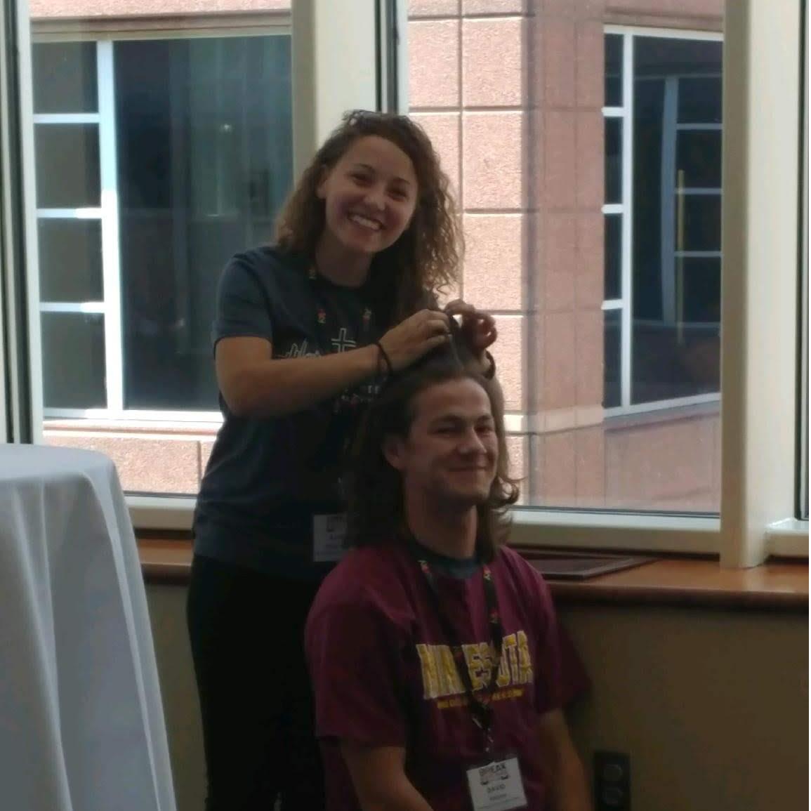 ICMC Cinci - Our growing friendship moments of David finding me to braid his luscious locks - That's one way to get to know someone! - 2018