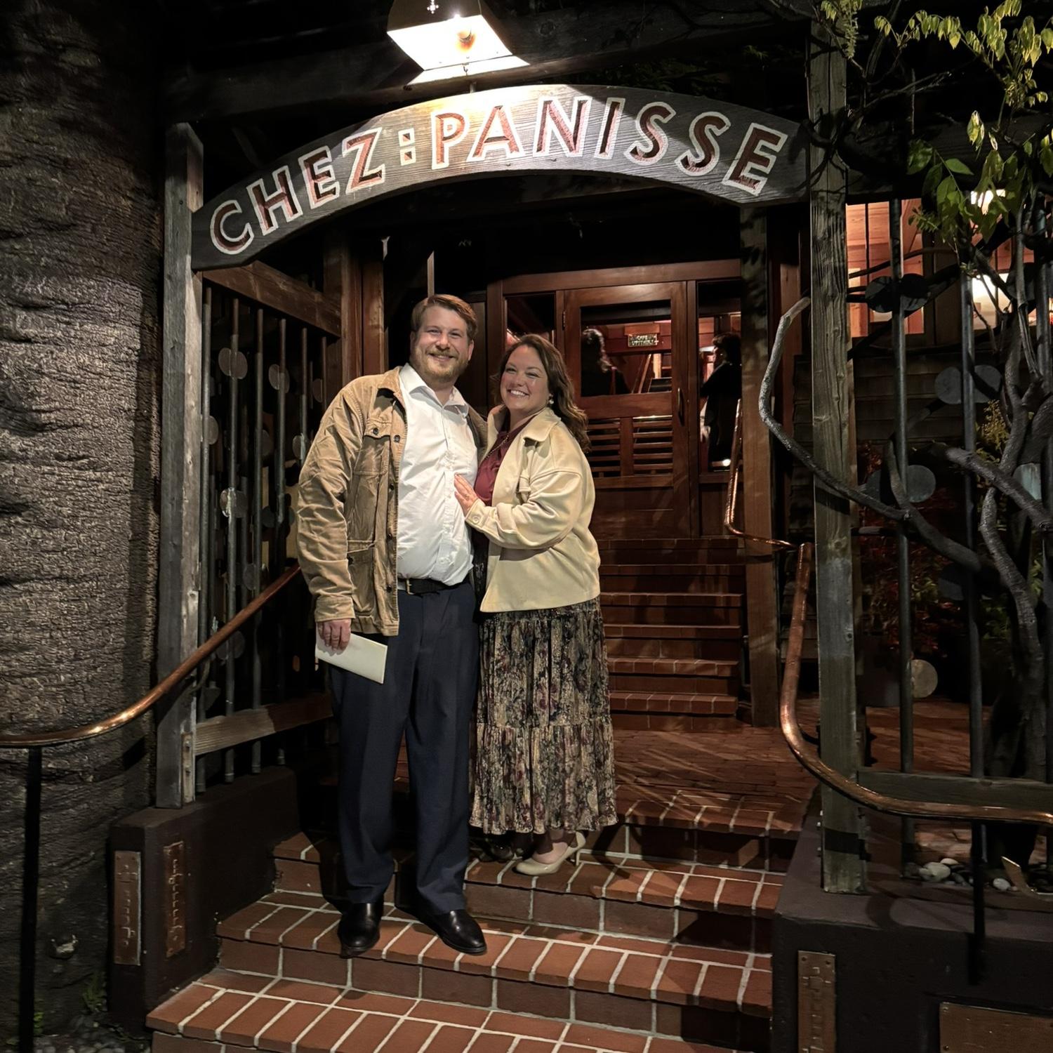 Celebrating engagement and Nicholas’ birthday at Chez Panisse | April 2025 in Berkeley, CA