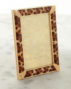 Jay Strongwater Leopard Spotted Pave Corner Frame, 4" x 6"
