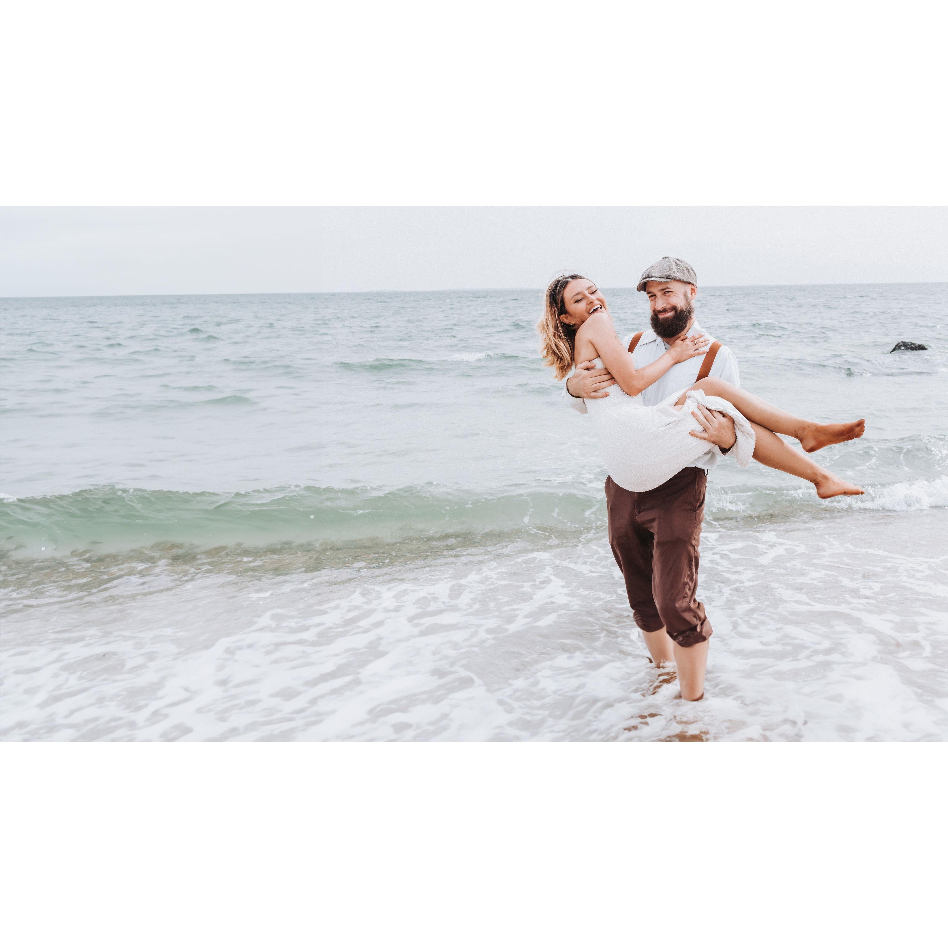 I wish we had gotten more beach photos, but so in love with this one!