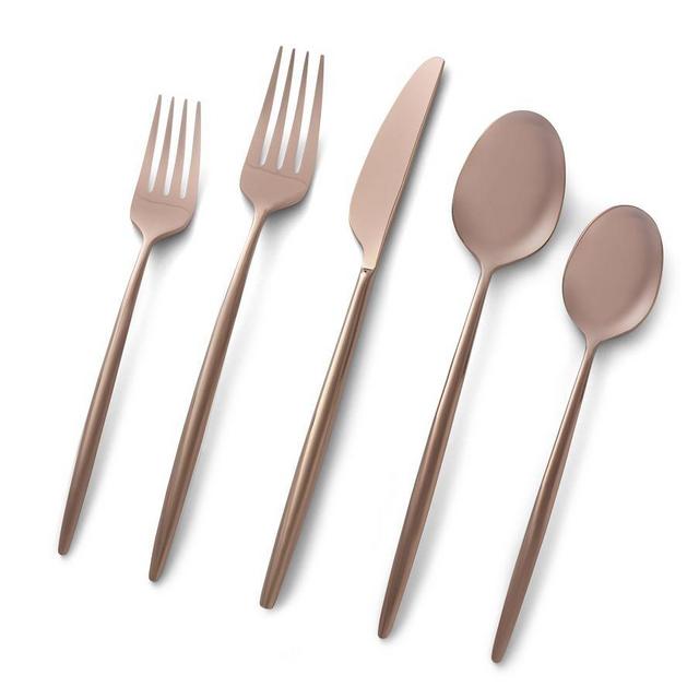 Gaze Stainless Steel 20-Piece Flatware Set - Dark Copper