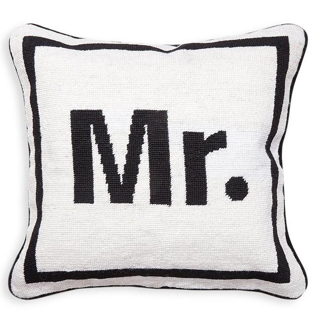 "Mr." Needlepoint Throw Pillow