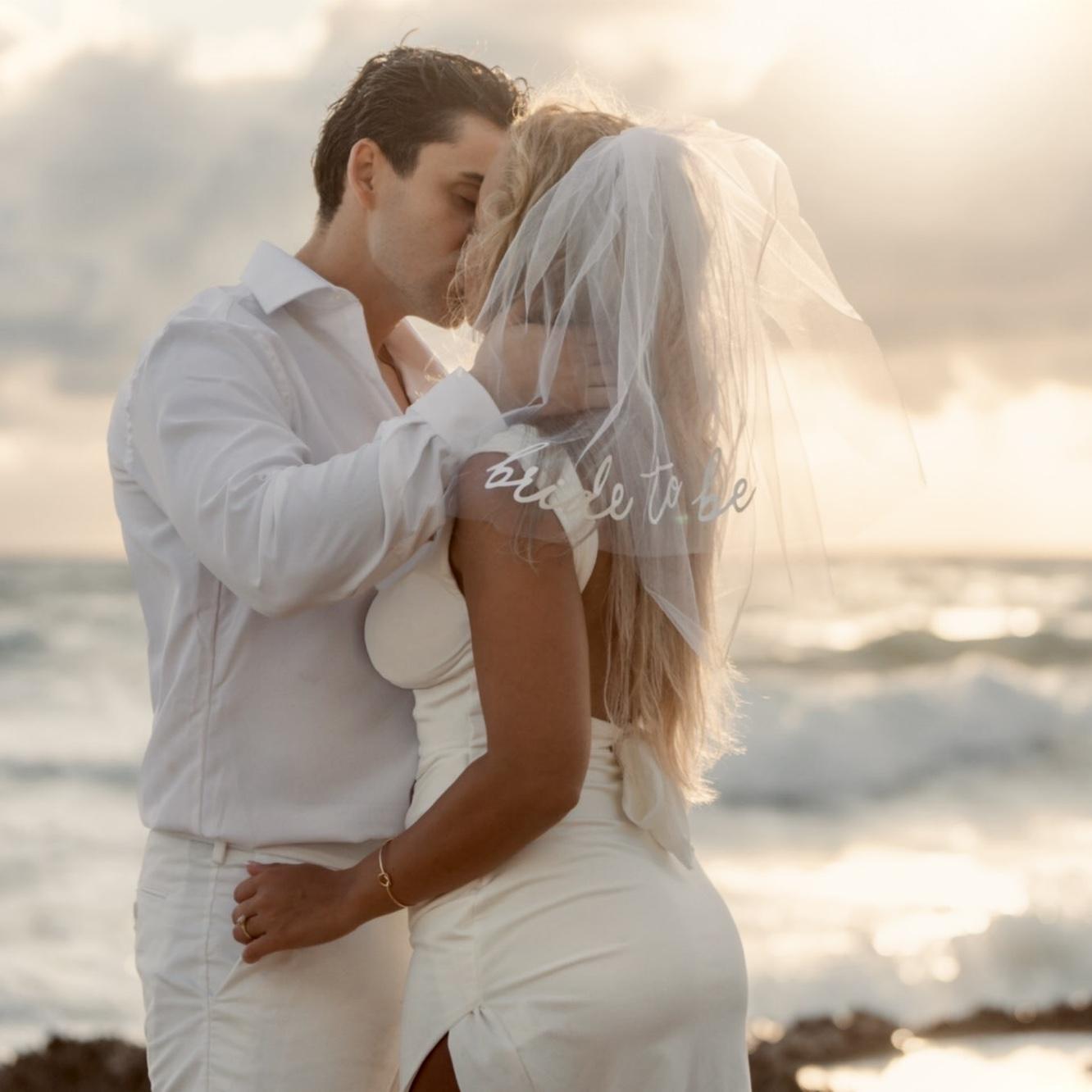 A gentle kiss with the future Mrs.