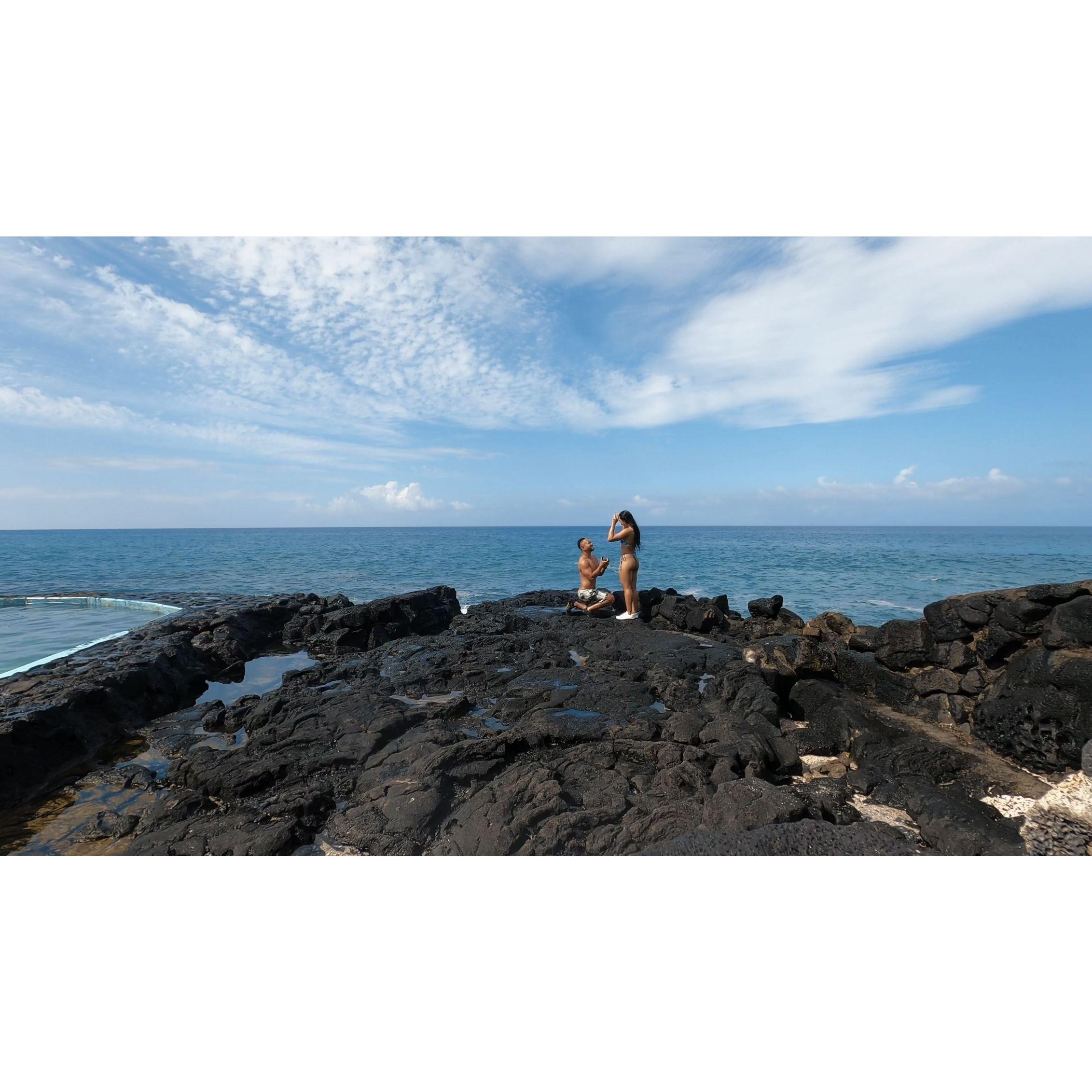 The proposal in Big Island, HI.