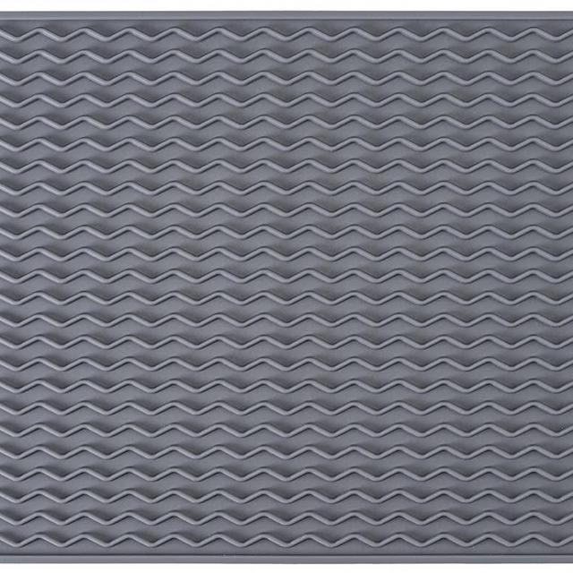 Silicon Dish Drying Mat, Easy clean, Eco-friendly, Heat-resistant, Multi  Usage Silicone Mat for Kitchen Counter or Sink,Refrigerator or drawer  liner(20 inches x 16 inches) Black 