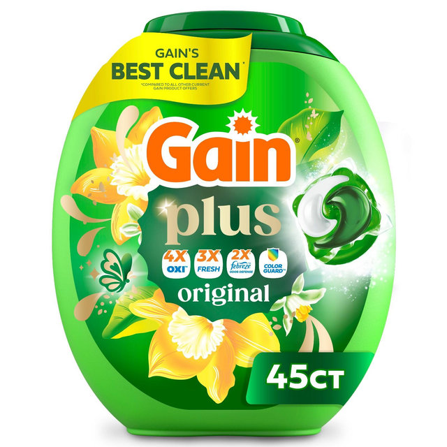 Gain Original Super Flings Plus Laundry Detergents - 45ct
