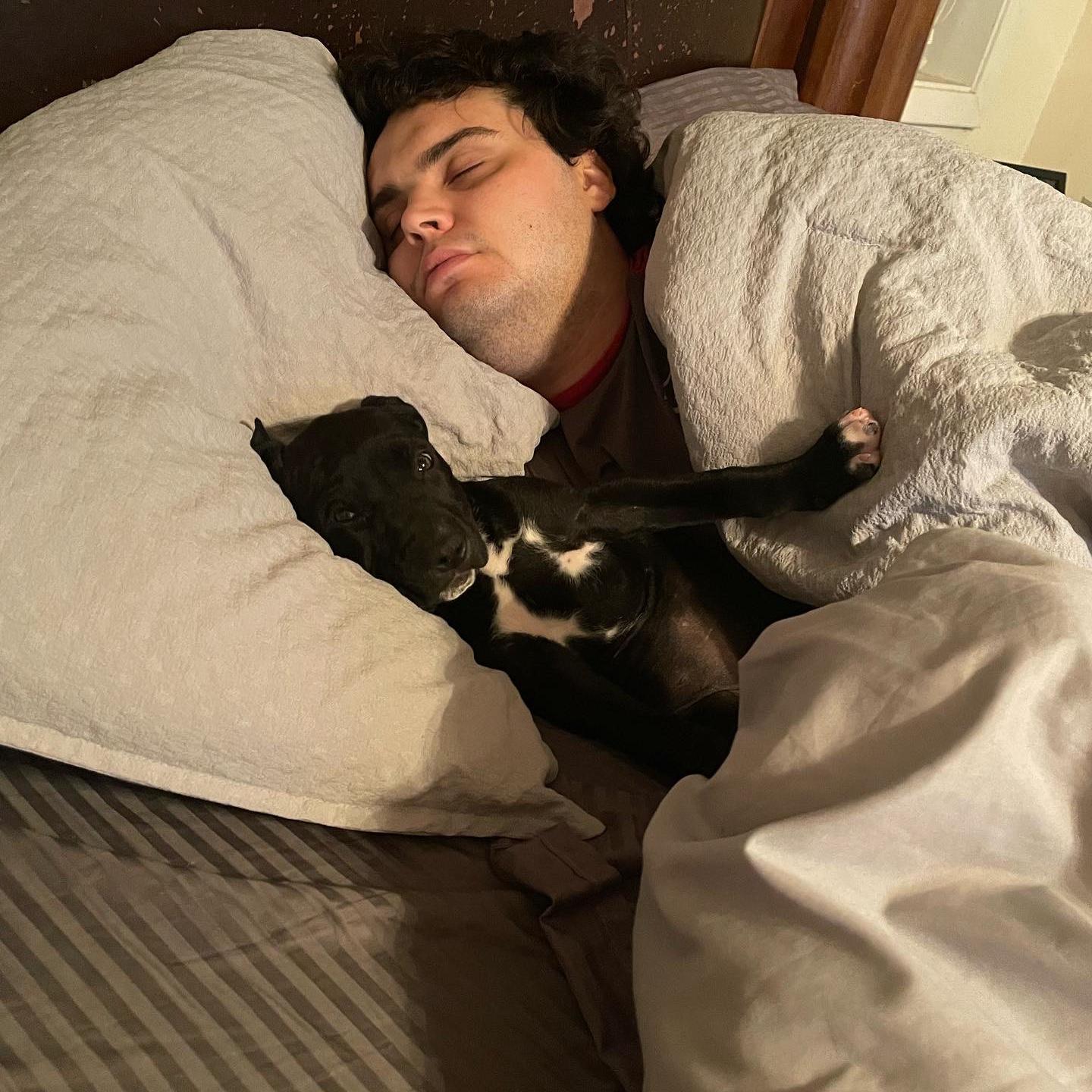 Zach and our first dog together, Halsey.