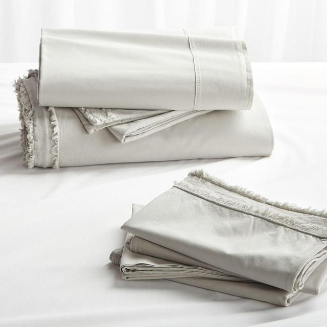 Washed Organic Cotton Grey Queen Bedding Set