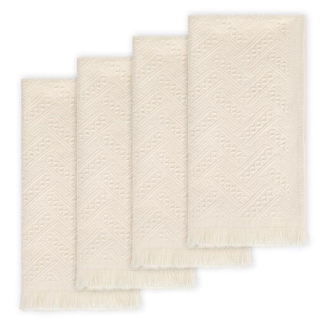 4 Packs Boho Hand Towels for Bathroom 14X28 Inch 100% Cotton Turkish Decorative Hand Towels Absorbent Soft Face Kitchen Towel Set for Boho Bathroom Decor Kitchen Hotel Spa Farmhouse Guest Tea Gift