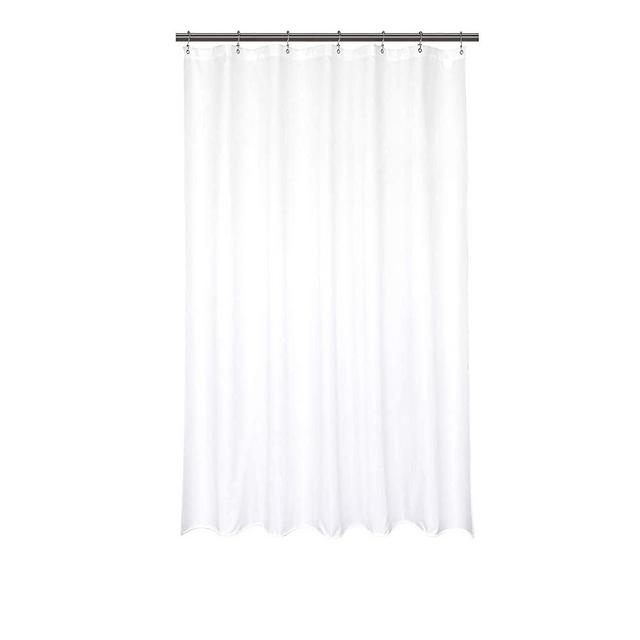 Barossa Design Waterproof Fabric Shower Stall Curtain Liner 42" W x 72" H - Hotel Quality, Machine Washable, White Shower Liner for Bath Tub, 42x72