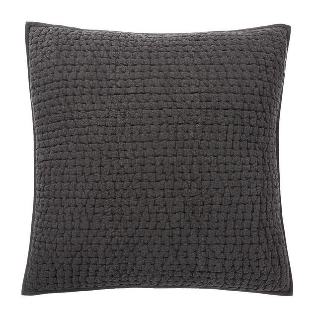 Stonewashed Pickstitch Cotton Sham, Euro, Shale