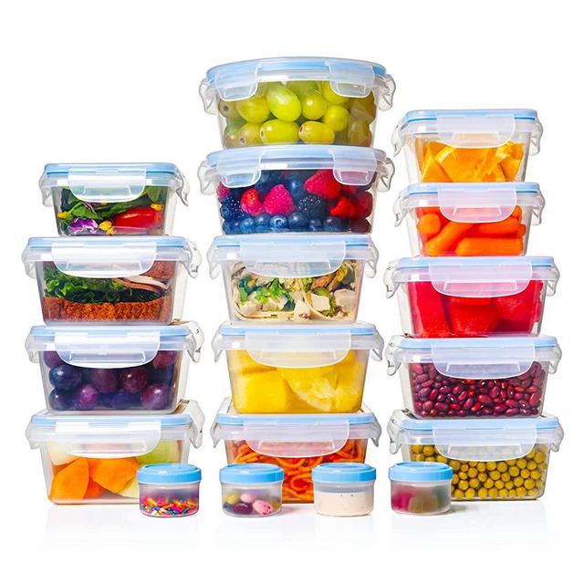 Shazo 36 Pc Food Storage Containers with Lids Airtight Plastic Containers with Lids Snap Lock Leak Proof BPA Free Lunch Containers for Food Storage Plastic Storage Container Set - Food Containers