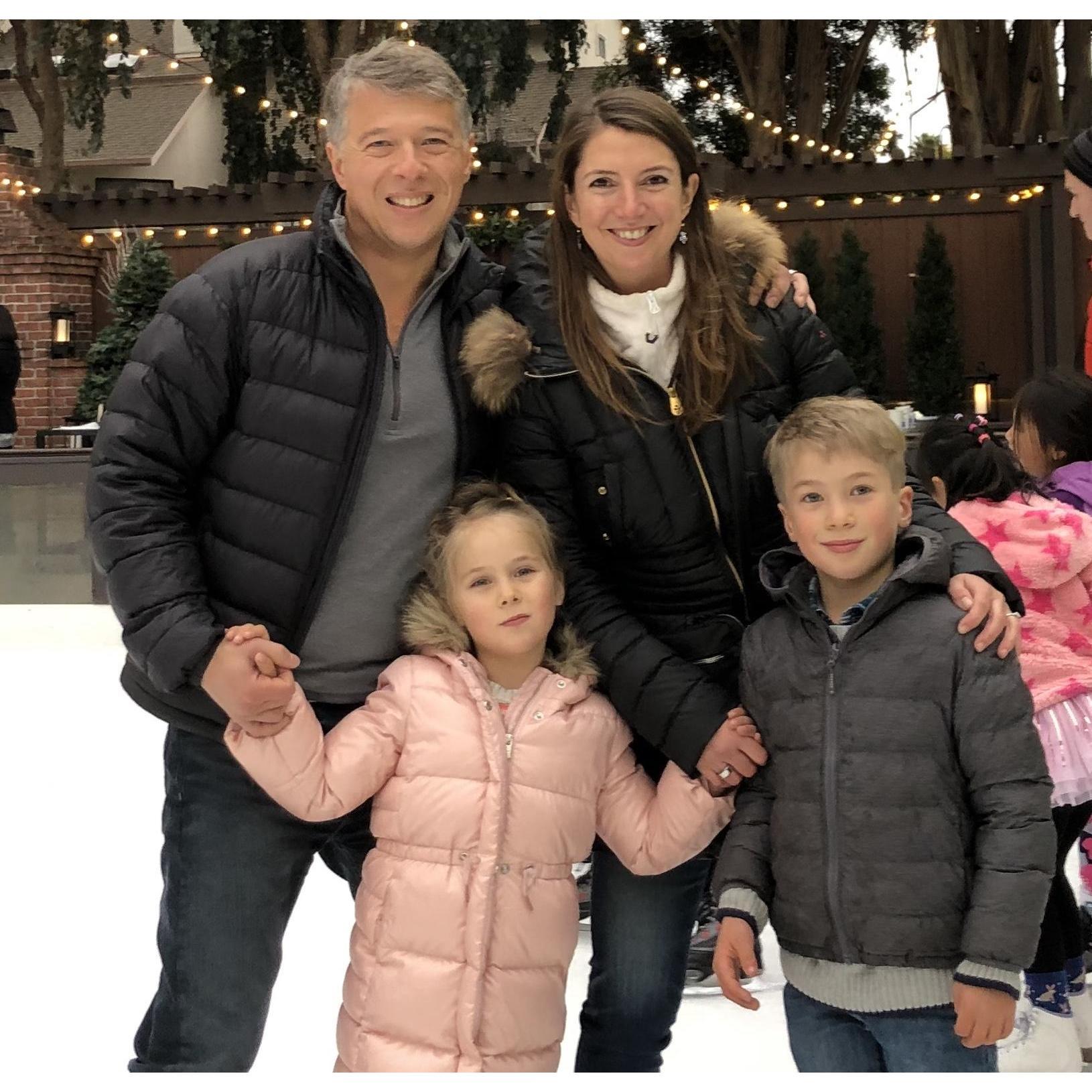 Ice skating with the crew in Palo Alto.