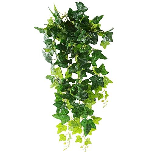 Luyue Artificial Hanging Plants Green Plastic Ivy Leaves Fake Ivy Vine Pack of 1 (Ivy Leaves)