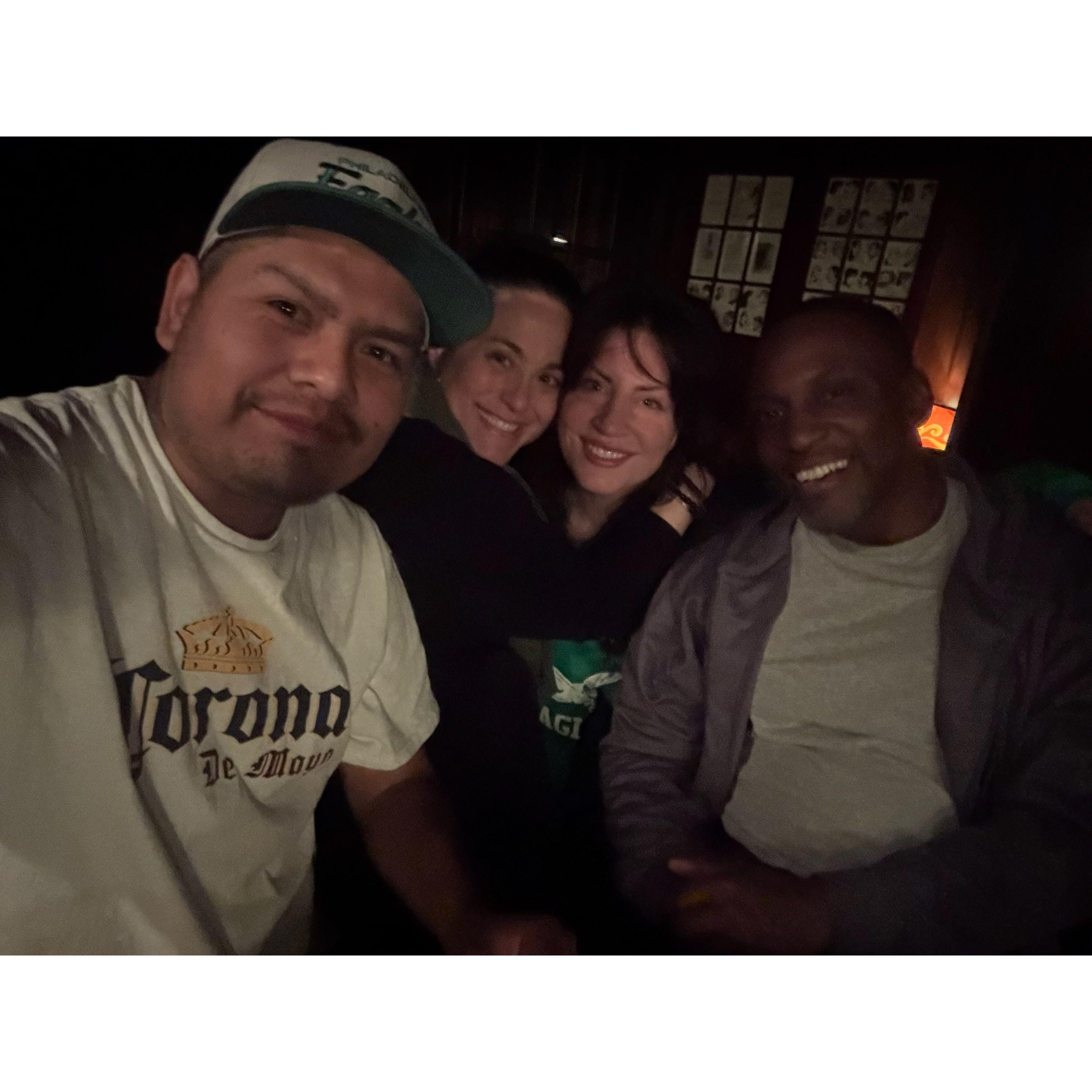 Christian, Rachel, Mads, and Evon at the Tavern