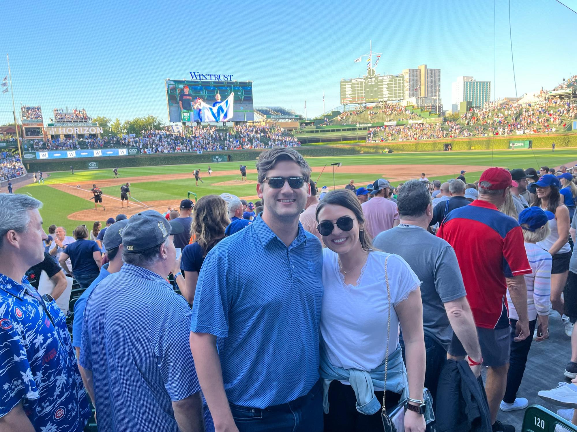 First baseball game together at Wrigley Field in Chicago