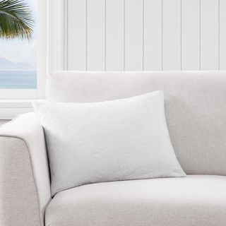 Island Estate Embroidered Leaf Decorative Pillow