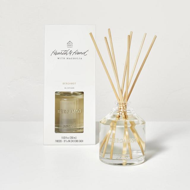11.83 fl oz Bergamot Oil Reed Diffuser - Hearth & Hand™ with Magnolia