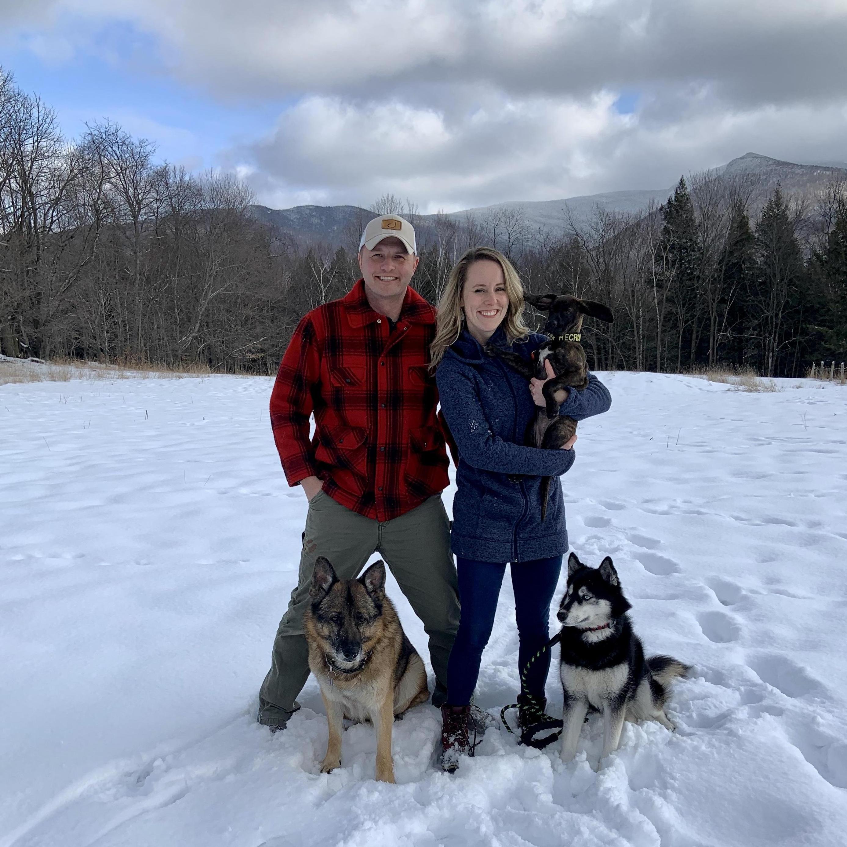 First photo as a famly of 5, in the field where Chris proposed and where we will get married!