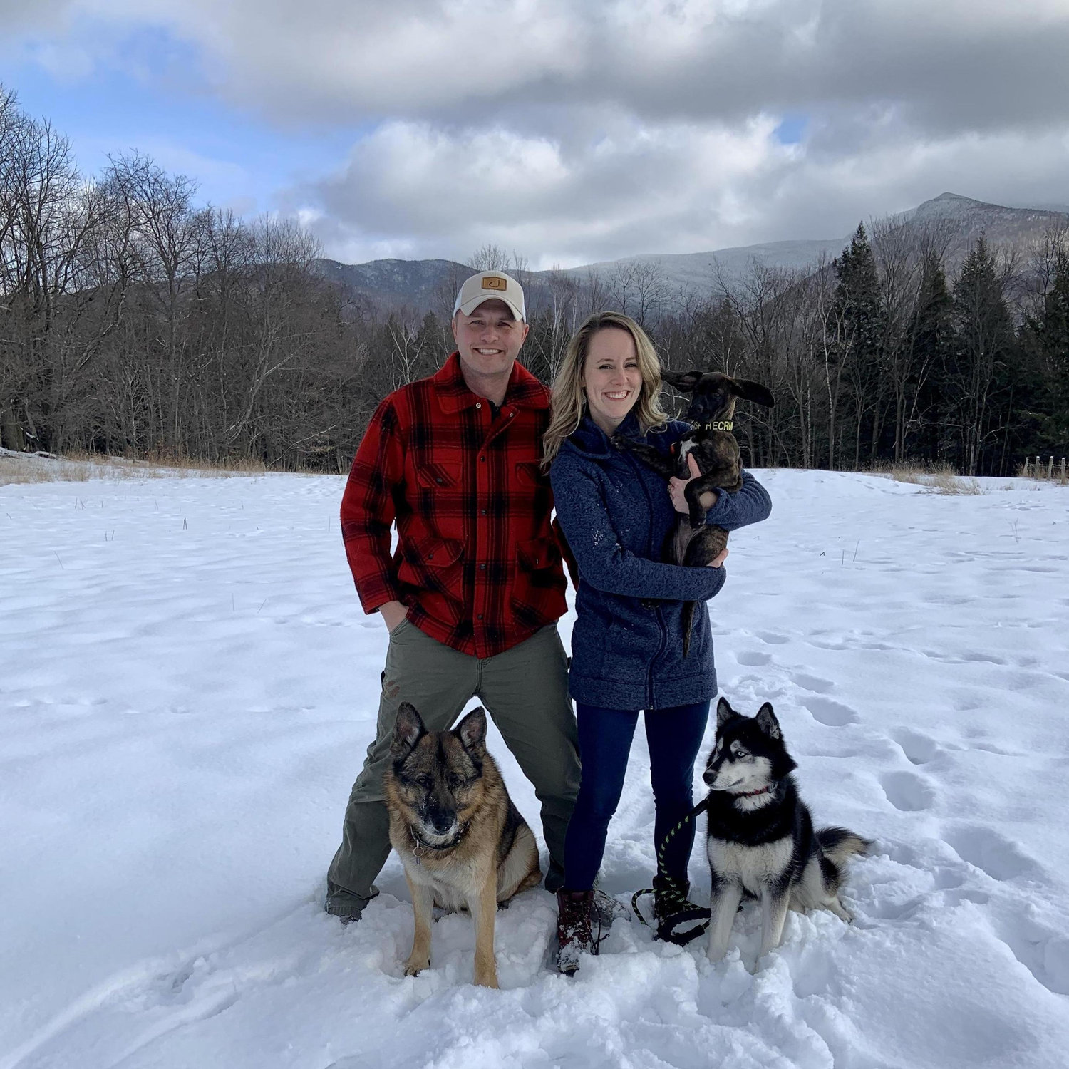 First photo as a famly of 5, in the field where Chris proposed and where we will get married!