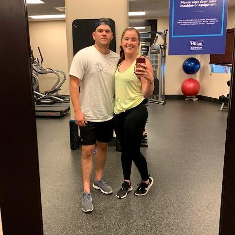 Traveling = workouts together to start the day!