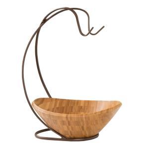 Fruit Tree with Banana Hook and Large Bamboo Bowl